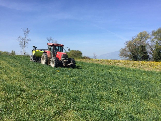 Travaux agricoles semis Neydens